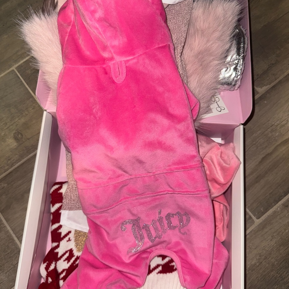 Juicy Couture Fuchsia Velour Dog Tracksuit